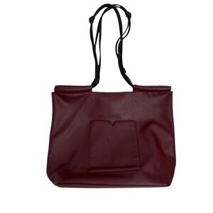 Von Holzhausen Tote Bag Burgundy Vegan Slip Pocket Magnetic Made in Italy